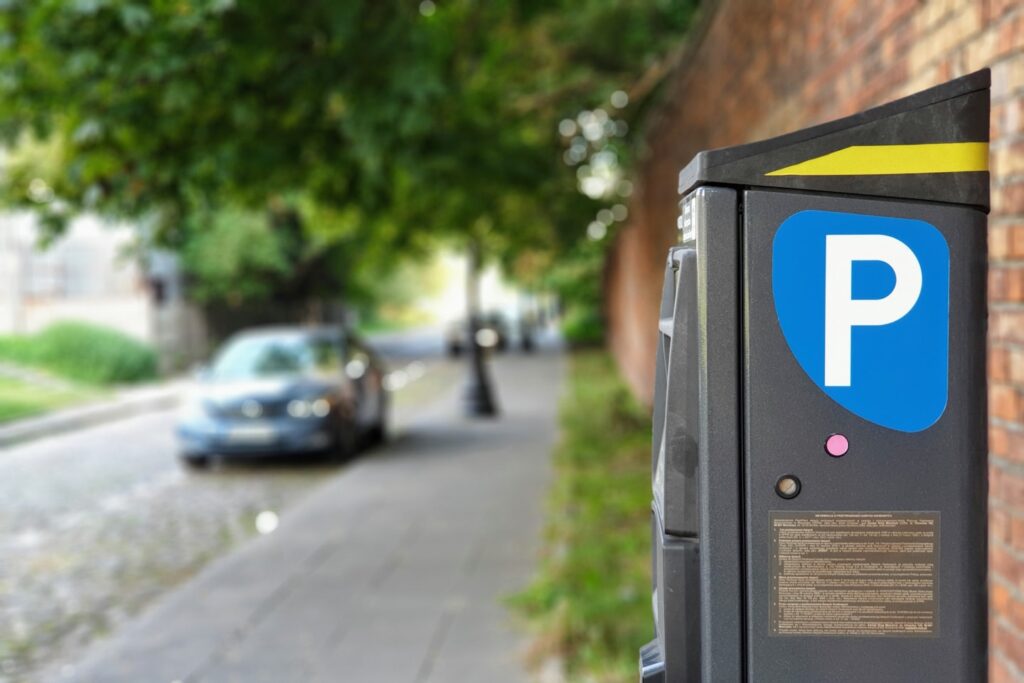 Parking payment machine in Warsaw, Poland.