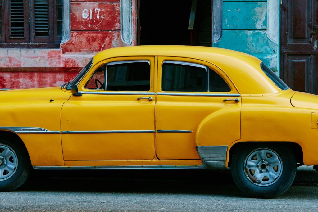 Yellow vintage car Havana Picture taken for FindByPlate – https://findbyplate.com