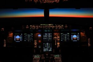 Cruising over the Atlantic at 39.000 feet flying from Bogota to Barcelona on board an Airbus A330-200